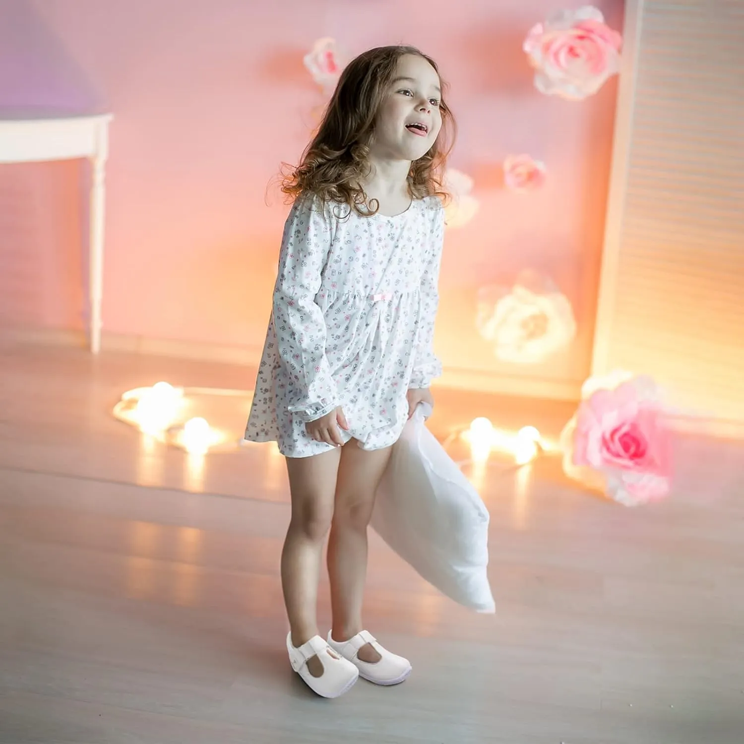 L-RUN Toddler Girls Dress Shoes Lightweight Mary Jane Shoes for Girls Anti-Slip School Shoes for Toddler Girls