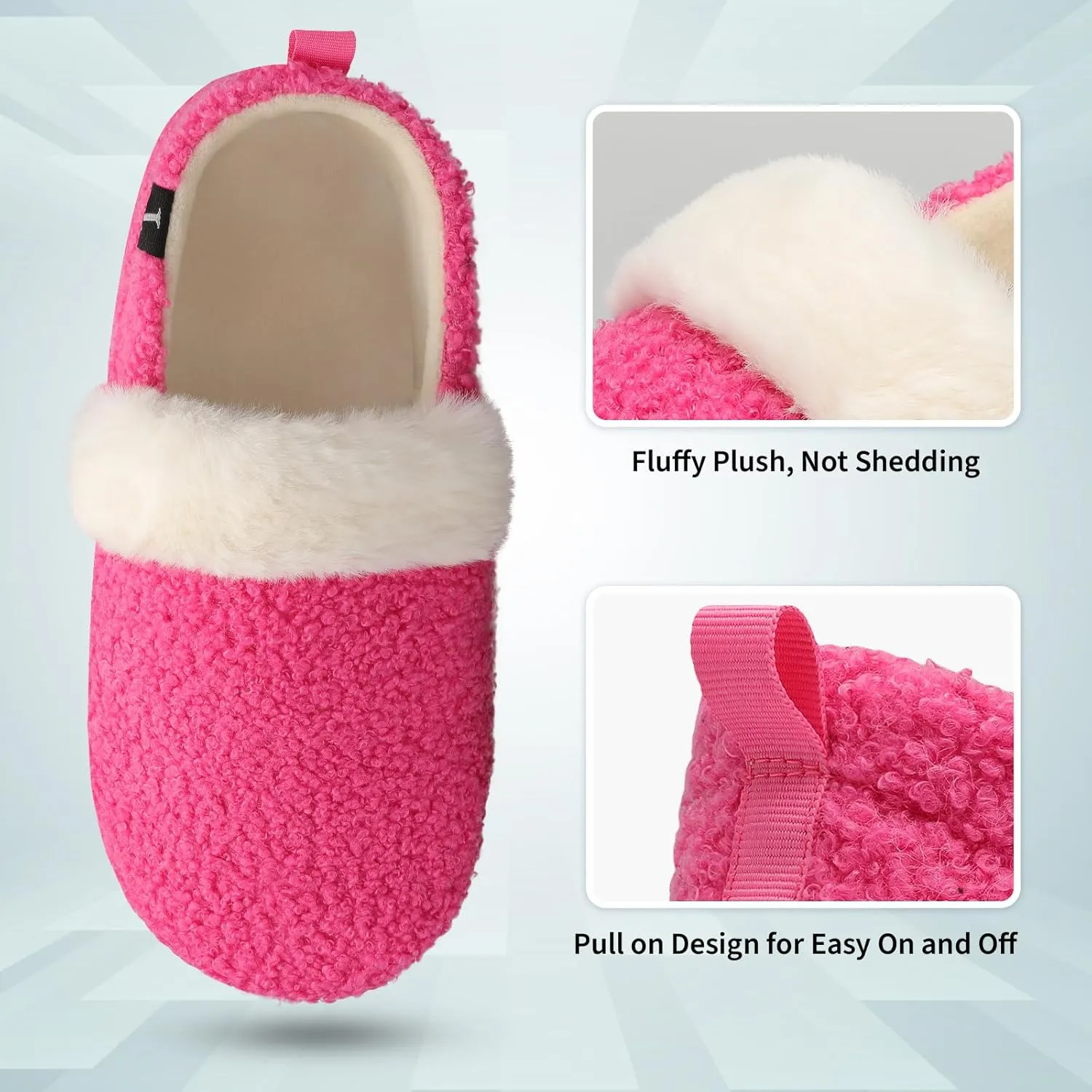 L-RUN Womens Mens Slippers Soft Curly Lightweight House Shoes Cozy Slippers with Fleece Lining for Indoor and Outdoor