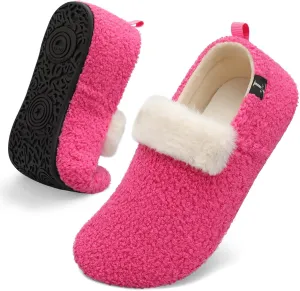 L-RUN Womens Mens Slippers Soft Curly Lightweight House Shoes Cozy Slippers with Fleece Lining for Indoor and Outdoor