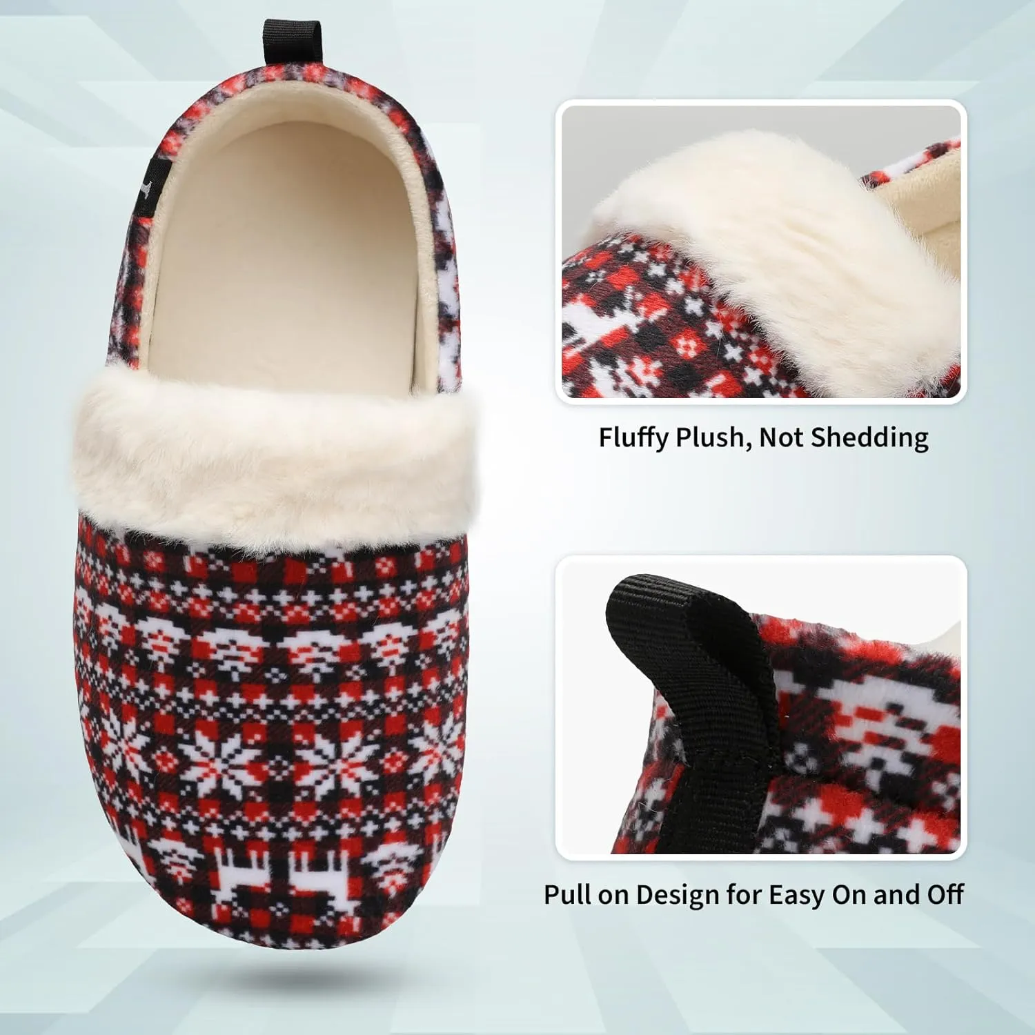 L-RUN Womens Mens Slippers Soft Curly Lightweight House Shoes Cozy Slippers with Fleece Lining for Indoor and Outdoor