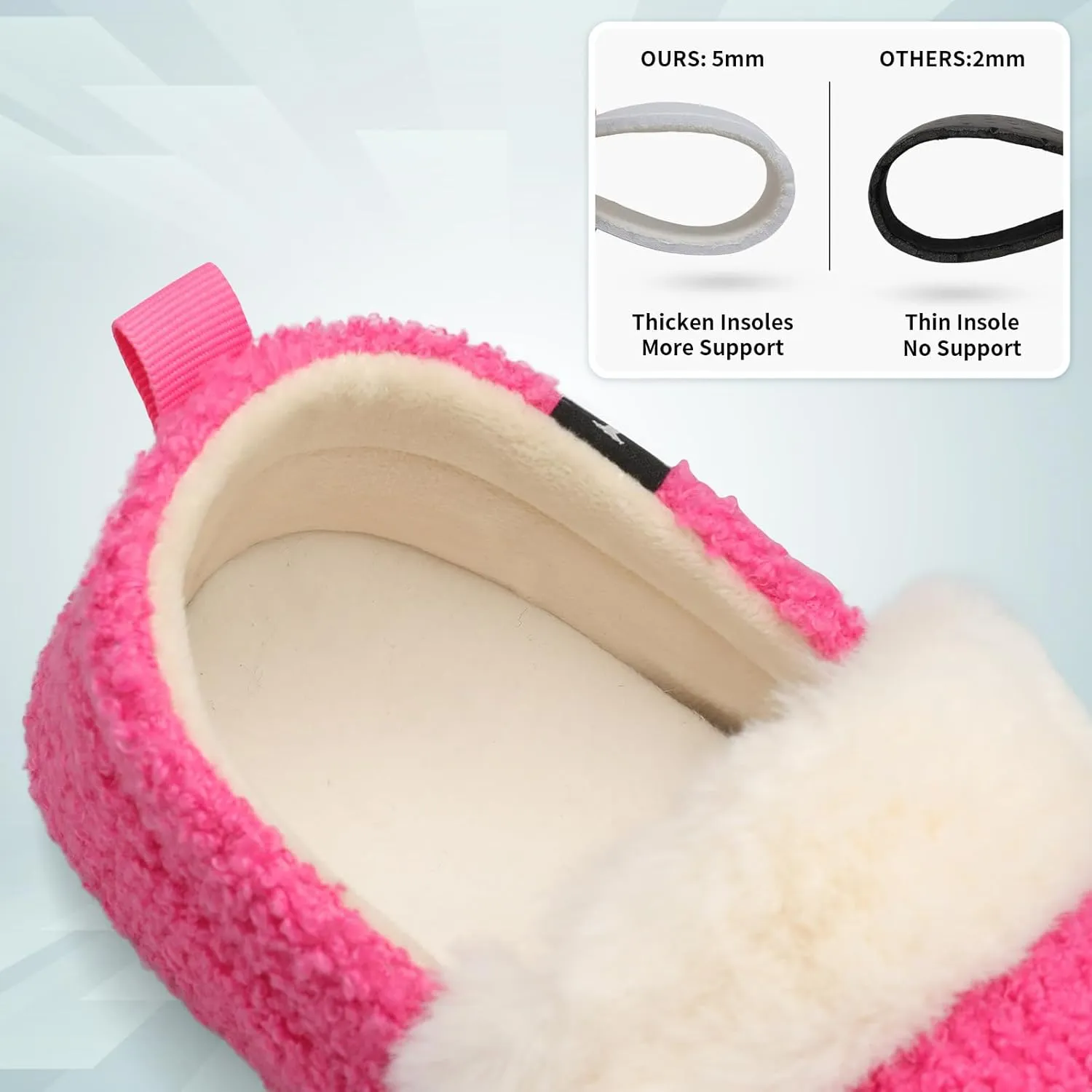 L-RUN Womens Mens Slippers Soft Curly Lightweight House Shoes Cozy Slippers with Fleece Lining for Indoor and Outdoor