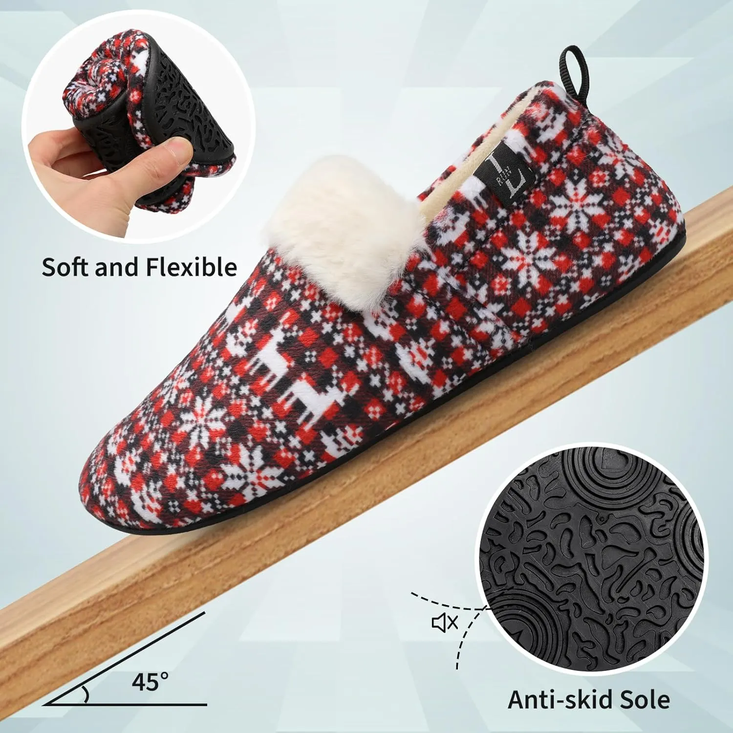 L-RUN Womens Mens Slippers Soft Curly Lightweight House Shoes Cozy Slippers with Fleece Lining for Indoor and Outdoor