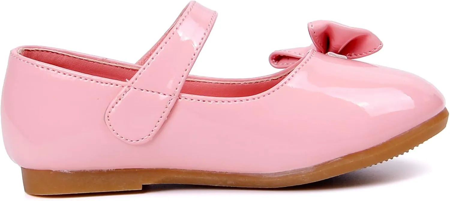 Little Flower Girls Gift Shoes Bow Dress Mary Jane Ballet Flats(Toddler/Little/Big Kid)