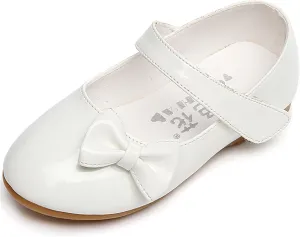 Little Flower Girls Gift Shoes Bow Dress Mary Jane Ballet Flats(Toddler/Little/Big Kid)