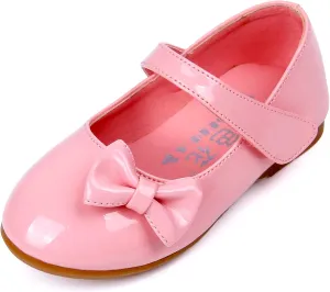 Little Flower Girls Gift Shoes Bow Dress Mary Jane Ballet Flats(Toddler/Little/Big Kid)