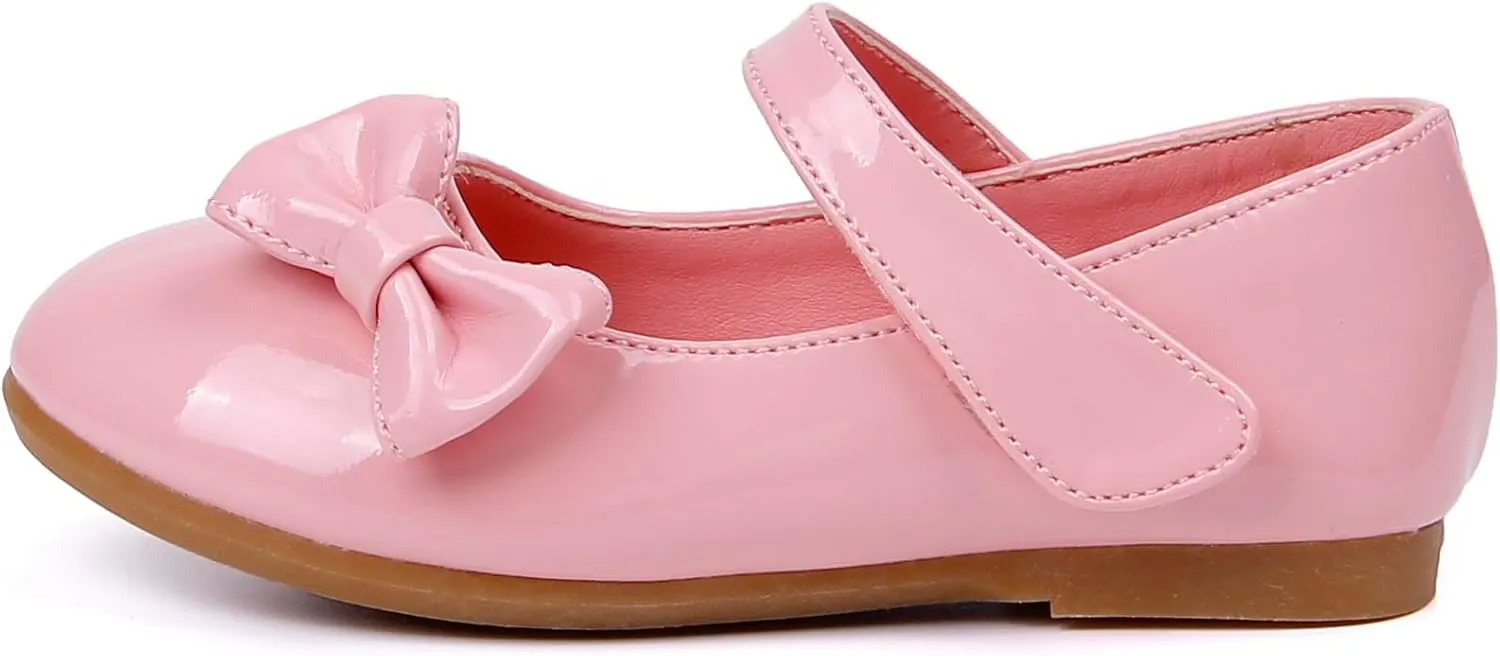 Little Flower Girls Gift Shoes Bow Dress Mary Jane Ballet Flats(Toddler/Little/Big Kid)