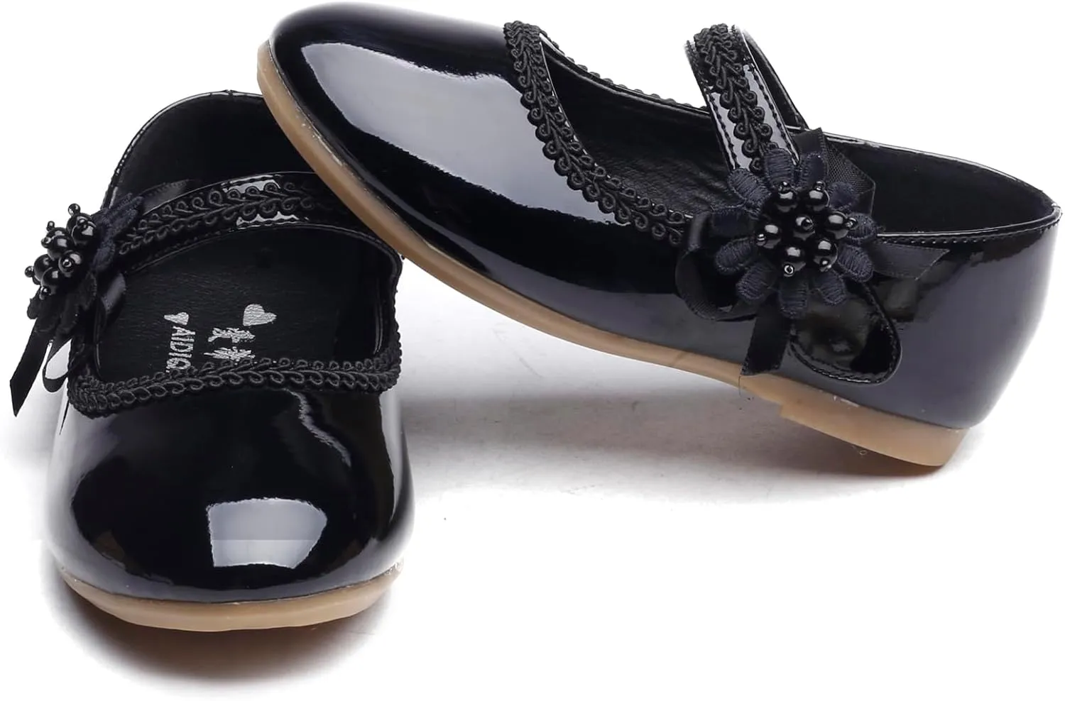 Little Flower Girls Shoes Soft Sole Round-Toe Dress Mary Jane Shoes Ballet Flats(Toddler/Little/Big Kid)