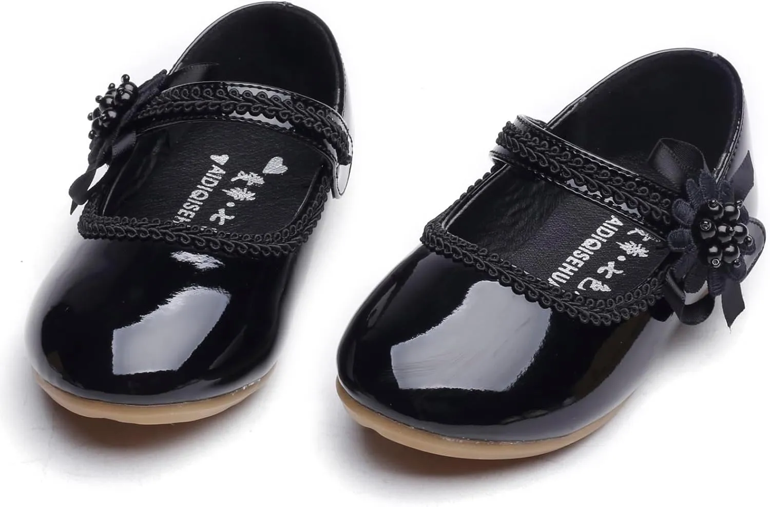 Little Flower Girls Shoes Soft Sole Round-Toe Dress Mary Jane Shoes Ballet Flats(Toddler/Little/Big Kid)