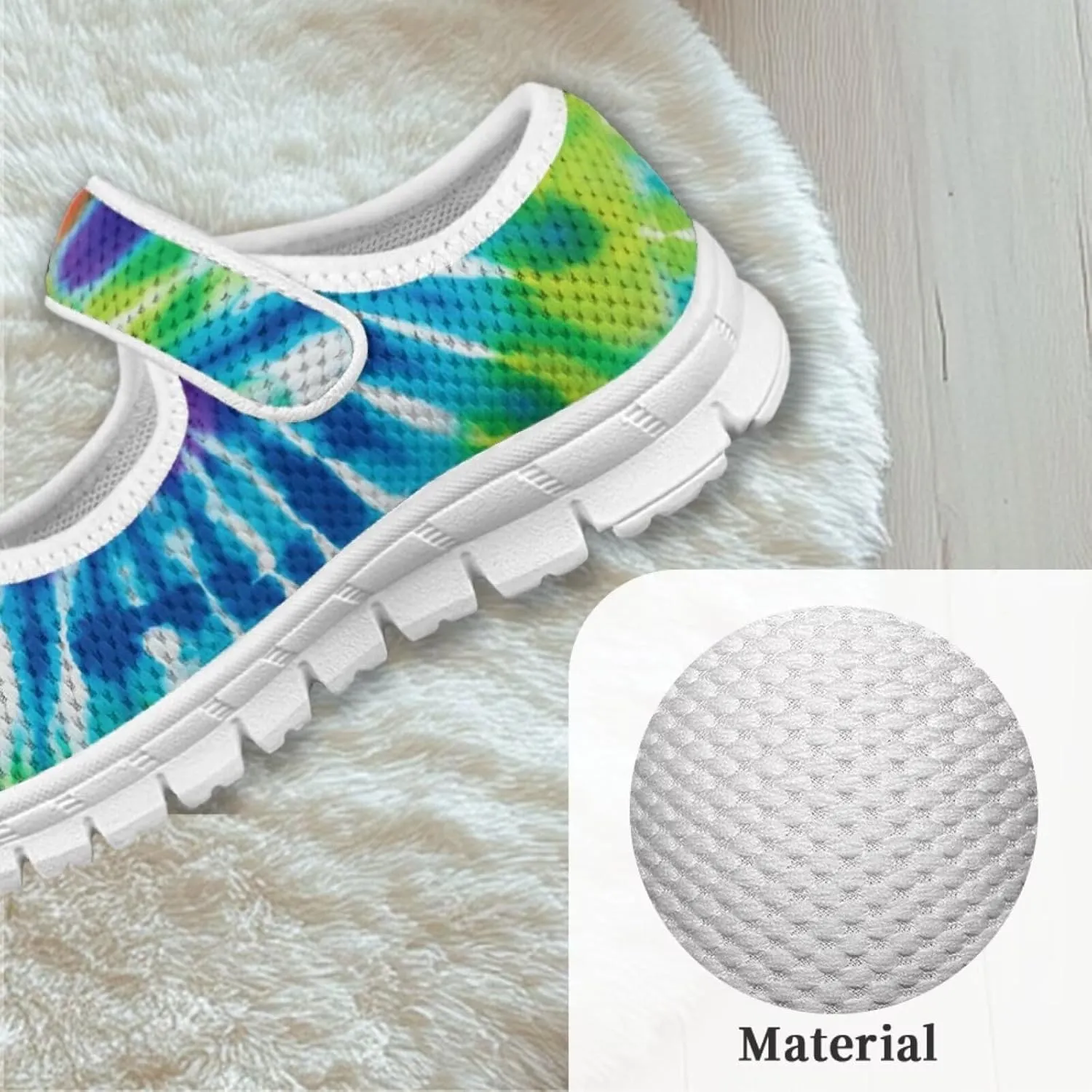 Little Girls Tie Dye Rainbow Mary Janes Shoes Ballet Flats Dress Shoe School Party Walking Shoes
