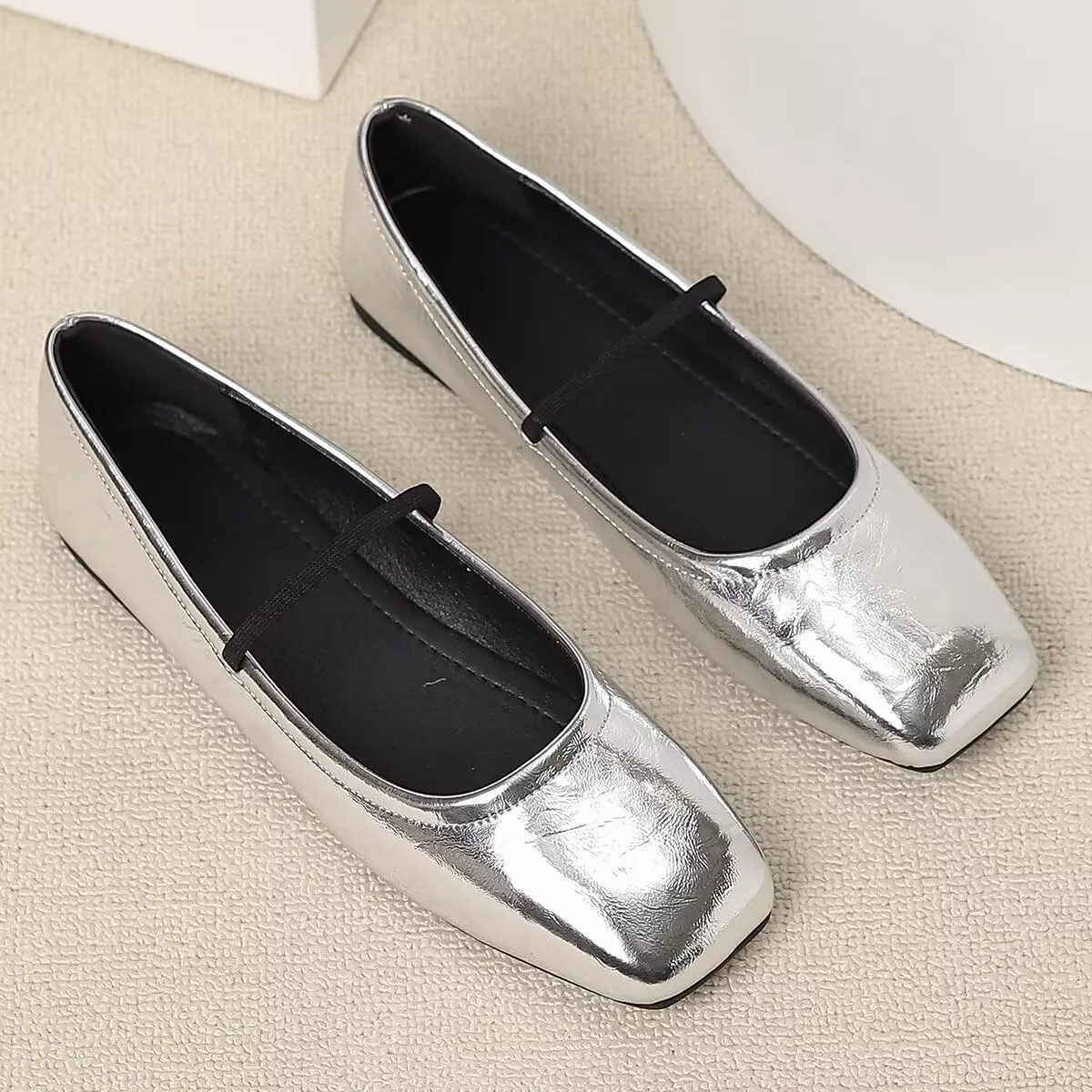 LUXINYU Womens Mary Jane Shoes Comfortable Strap Flats Dressy Square Toe Flats Casual Ballet Flats for Women