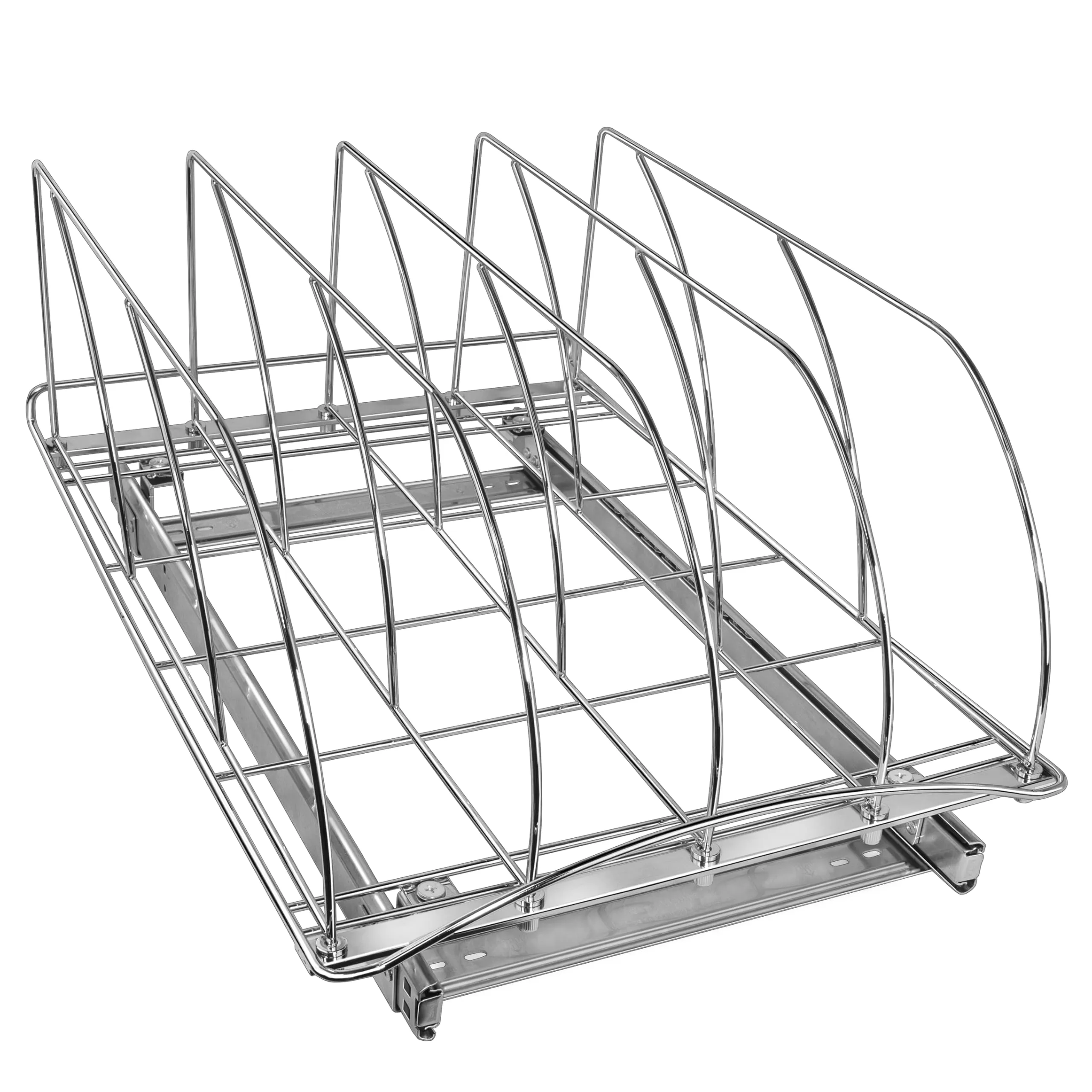 LYNK PROFESSIONAL® Pull Out Cutting Board, Cookie Sheet, and Baking Pan Organizer Rack - Lifetime Ltd. Warranty - Slide Out Kitchen Cabinet Organizers – 14W x 21D - Pullout Shelf, Extra-Large, Chrome