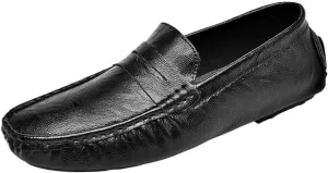 Men's Loafers Lightweight Simple Vegan Leather Slip Resistant Comfortable Flat Heel Wedding Outdoor Slip-on
