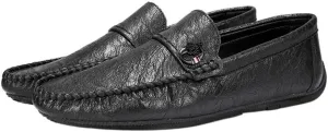 Men's Loafers Moccasins Shoes Solid Colors Lightweight Vegan Leather Flat Heel Slip Resistant Lightweight Wedding Slip-on