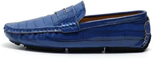 Men's Loafers Round Toe Plaid Vegan Leather Penny Driving Loafers Lightweight Flat Heel Resistant Party Casual Slip On