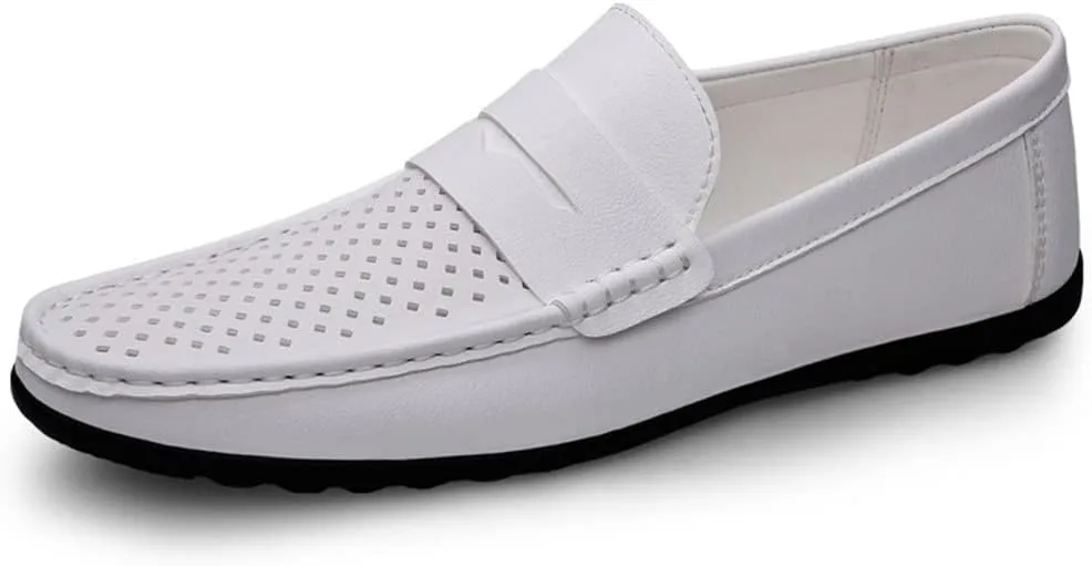 Men's Loafers Shoes Penny Loafers Breathable Simple Vegan Leather Comfortable Flat Heel Anti-Slip Wedding Classic Slip On