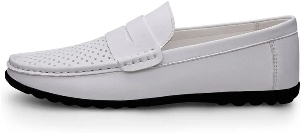Men's Loafers Shoes Penny Loafers Breathable Simple Vegan Leather Comfortable Flat Heel Anti-Slip Wedding Classic Slip On