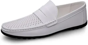 Men's Loafers Shoes Penny Loafers Breathable Simple Vegan Leather Comfortable Flat Heel Anti-Slip Wedding Classic Slip On
