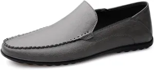 Men's Loafers Shoes Round Toe Solid Color Vegan Leather Anti-Slip Flat Heel Slip Resistant Wedding Classic Slip-ons