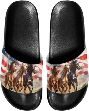 Mens Non-Slip EVA Slide Sandals Pool House Beach Footwear Comfy Open Toe Flat Shoes Single Band Slippers Slip On Shower Shoes With Soft Leather