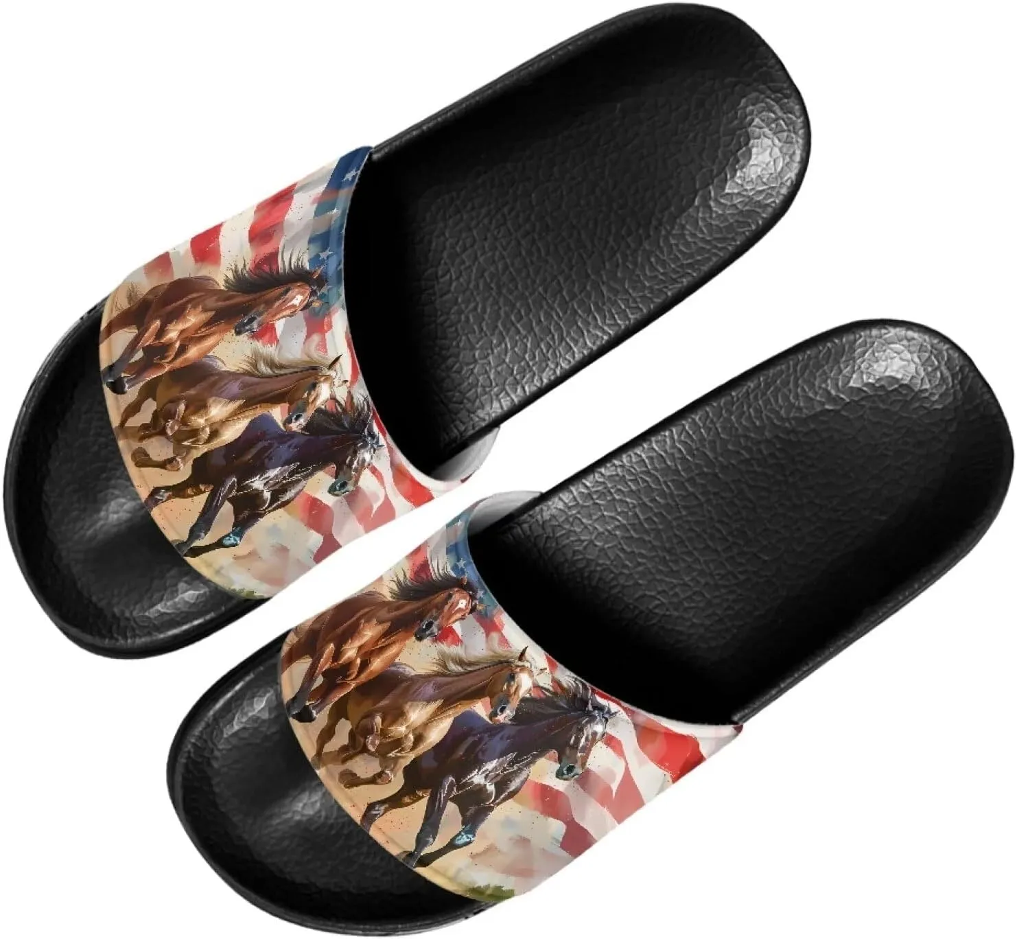 Mens Non-Slip EVA Slide Sandals Pool House Beach Footwear Comfy Open Toe Flat Shoes Single Band Slippers Slip On Shower Shoes With Soft Leather