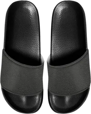 Mens Non-Slip EVA Slide Sandals Pool House Beach Footwear Comfy Open Toe Flat Shoes Single Band Slippers Slip On Shower Shoes With Soft Leather