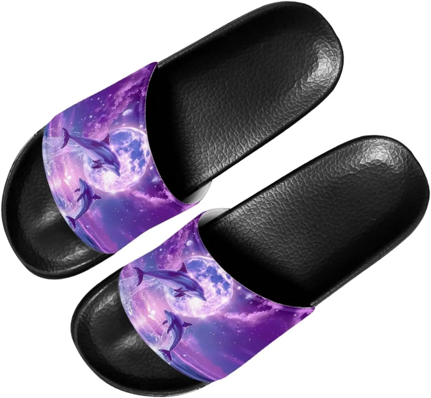 Mens Non-Slip EVA Slide Sandals Pool House Beach Footwear Comfy Open Toe Flat Shoes Single Band Slippers Slip On Shower Shoes With Soft Leather