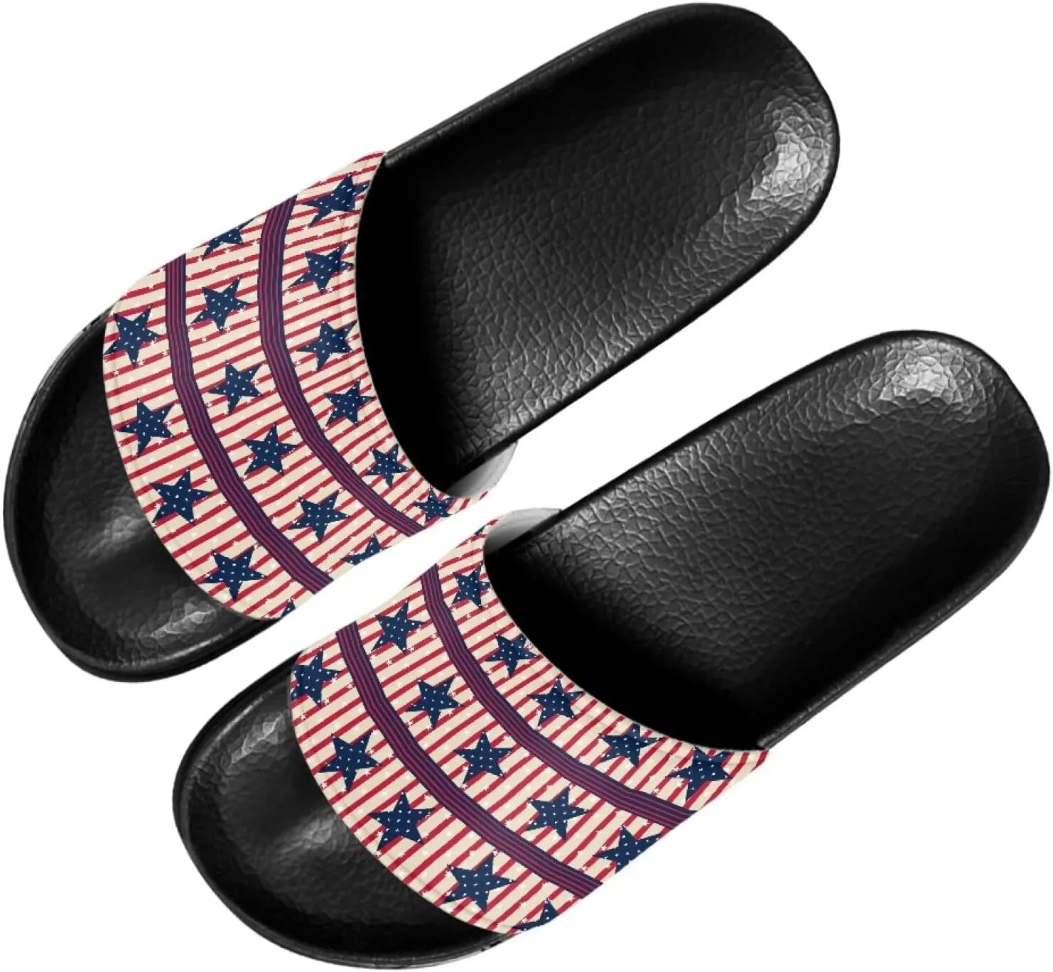 Mens Non-Slip EVA Slide Sandals Pool House Beach Footwear Comfy Open Toe Flat Shoes Single Band Slippers Slip On Shower Shoes With Soft Leather