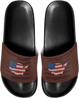 Mens Non-Slip EVA Slide Sandals Pool House Beach Footwear Comfy Open Toe Flat Shoes Single Band Slippers Slip On Shower Shoes With Soft Leather