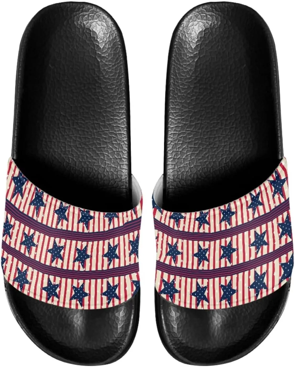 Mens Non-Slip EVA Slide Sandals Pool House Beach Footwear Comfy Open Toe Flat Shoes Single Band Slippers Slip On Shower Shoes With Soft Leather