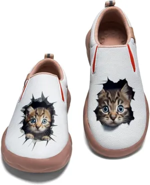 Men's Painted Travel Shoes Slip On Casual Comfortable Lightweight Flat Sole Wide Toe Animal Art 3D
