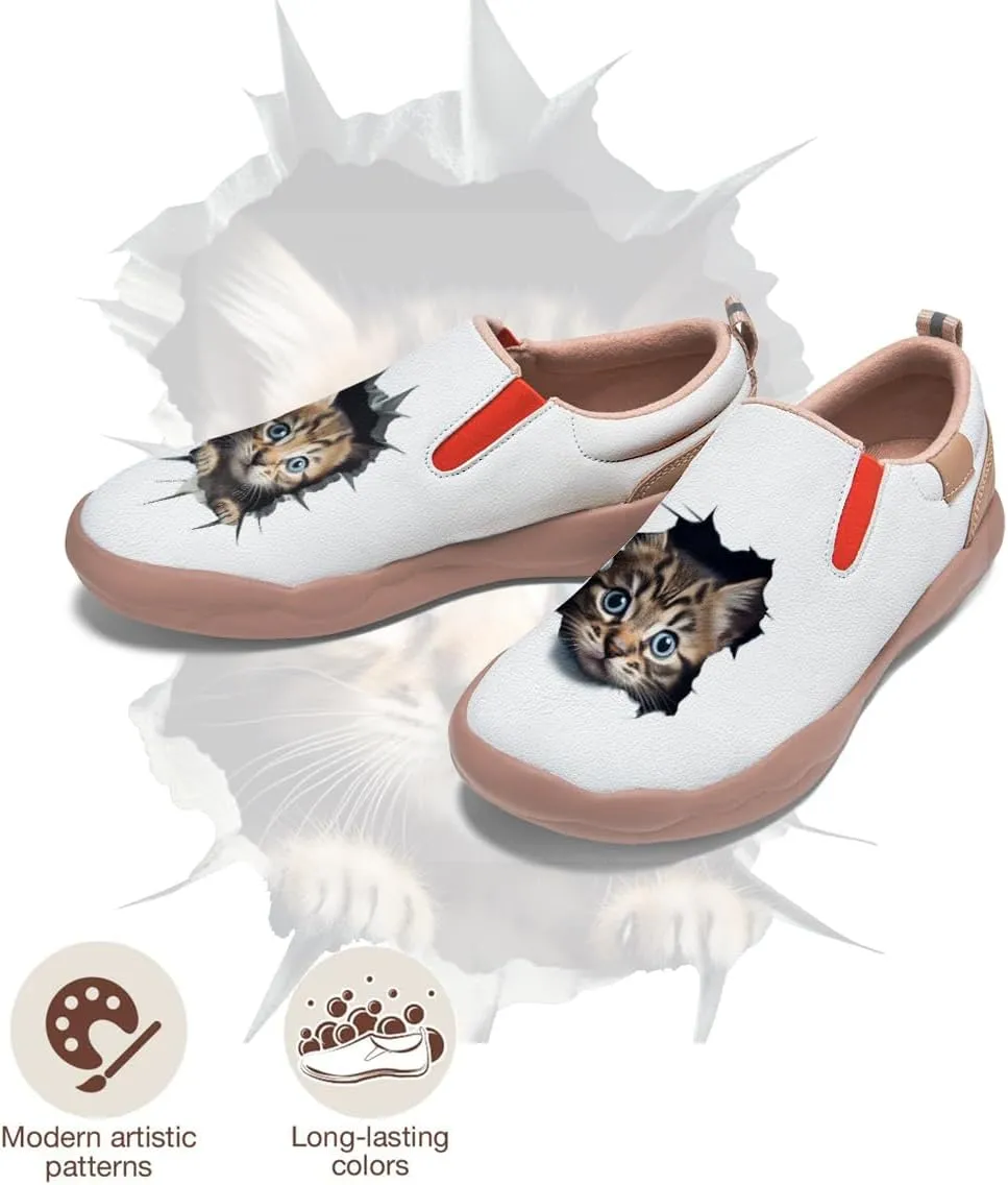 Men's Painted Travel Shoes Slip On Casual Comfortable Lightweight Flat Sole Wide Toe Animal Art 3D