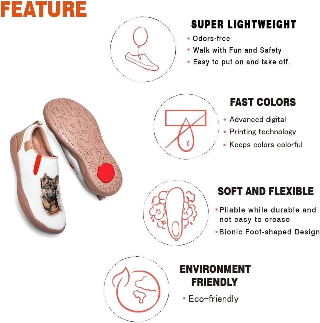 Men's Painted Travel Shoes Slip On Casual Comfortable Lightweight Flat Sole Wide Toe Animal Art 3D