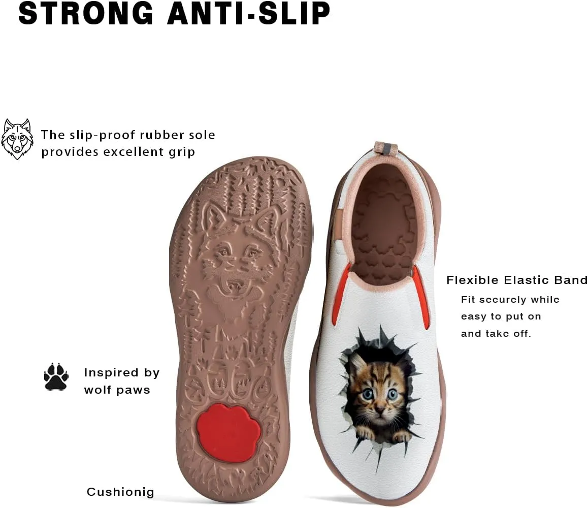 Men's Painted Travel Shoes Slip On Casual Comfortable Lightweight Flat Sole Wide Toe Animal Art 3D