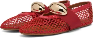 Mesh Ballet Flats Metal Hole Flat Sparkling Rhinestone Buckle Strap Embellished Mary Jane Flat Adjust Buckle Closed Round Toe Ballerina Shoes Metal Strap Flats Low Heel Casual Dress Shoes