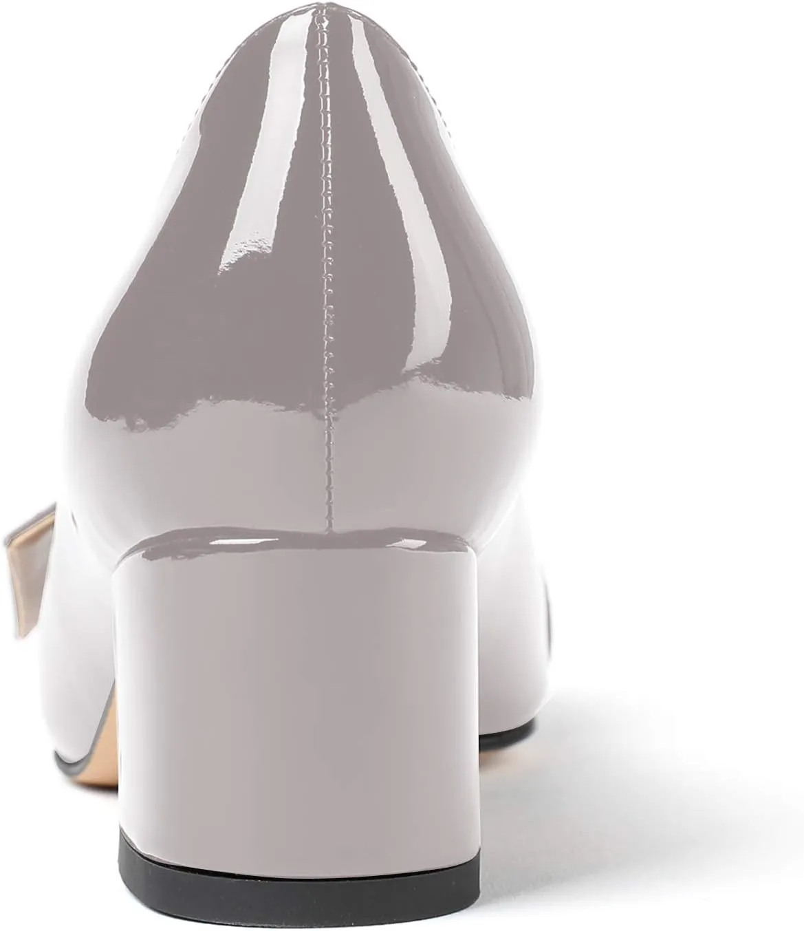 Mettesally Women's Block Heels Chunky Heel Pumps Classic Pointed Toe Slip On Buckle Wedding Office Dress Shoes