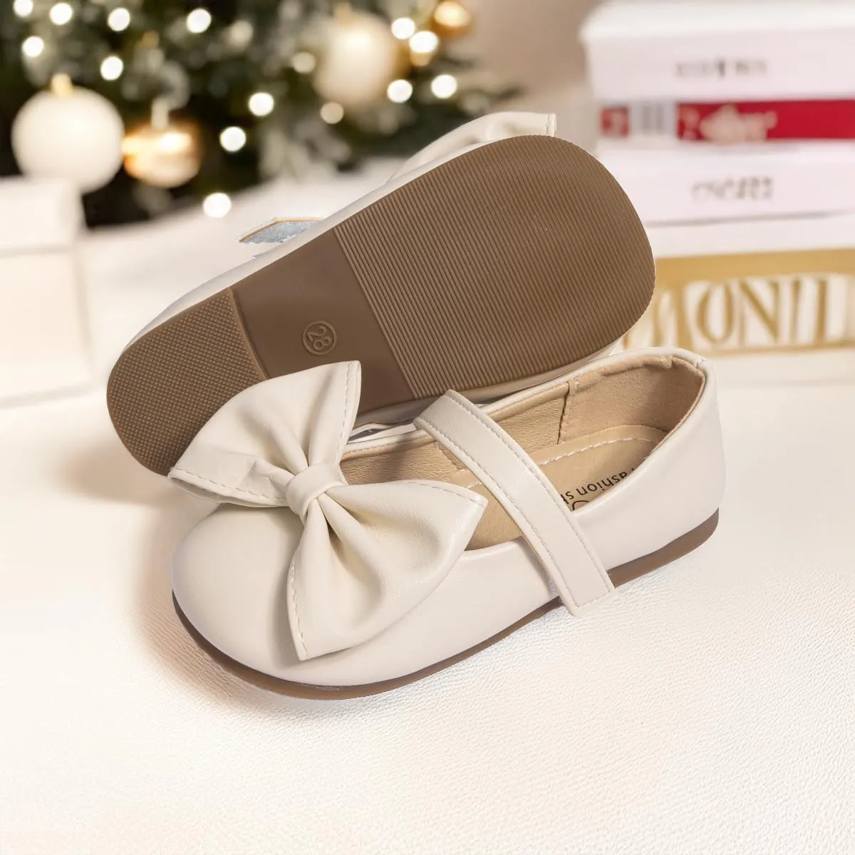 Miamooi Toddler Girl Mary Jane Flats Girls Dress Shoes for Party Wedding School Uniform Shoes Soft Cute Non-Slip Flat for Walking