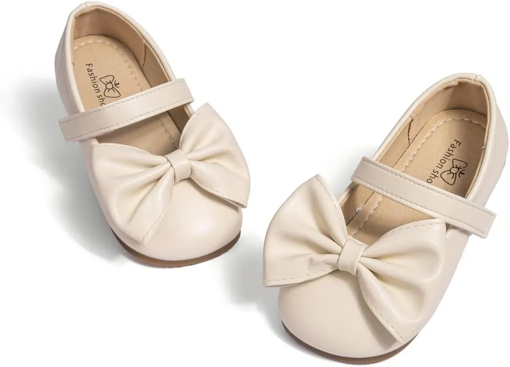 Miamooi Toddler Girl Mary Jane Flats Girls Dress Shoes for Party Wedding School Uniform Shoes Soft Cute Non-Slip Flat for Walking