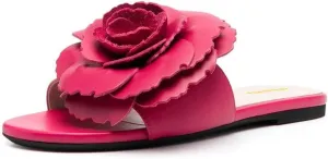 Milooey shoes Women's Comfy Open Toe Flat Sandals Elegant Flower Slip On Mules Beach Slides Lightweight Dress Slippers Summer Casual Shoes Size 4-16 Us