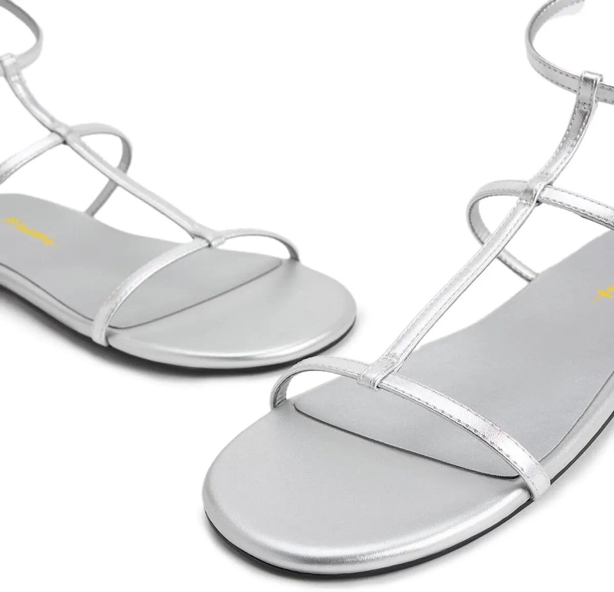 Milooey shoes Womens Strappy Open Toe Flat Sandals Ankle Strap Summer Shoes for Daily Walking Party Dress Size 4-16 US