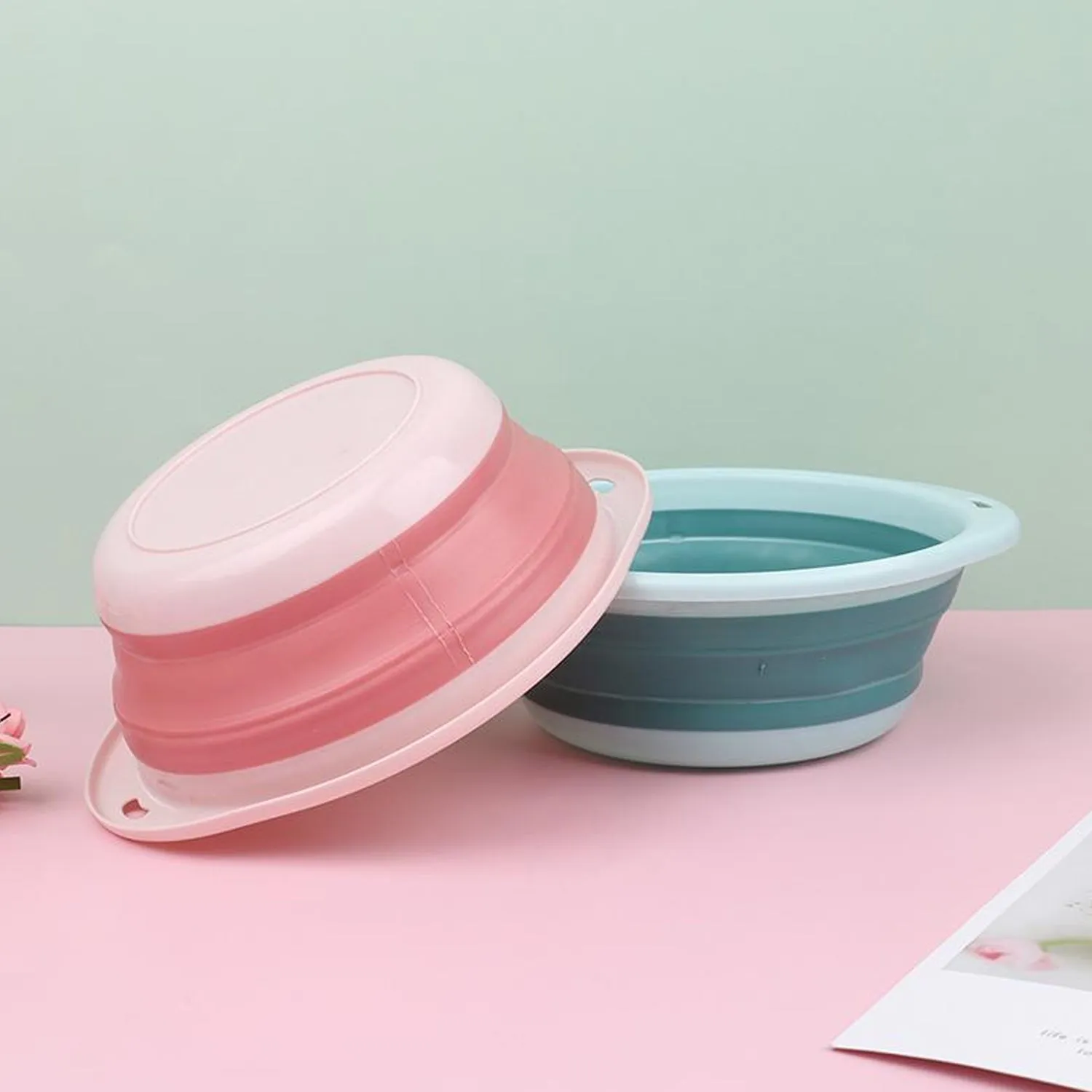 MULTI-PURPOSE PORTABLE COLLAPSIBLE FOLDING TUB, WITH HANGING HOLE & SAVE STORAGE SPACE, ALSO USE FOR MULTI USE