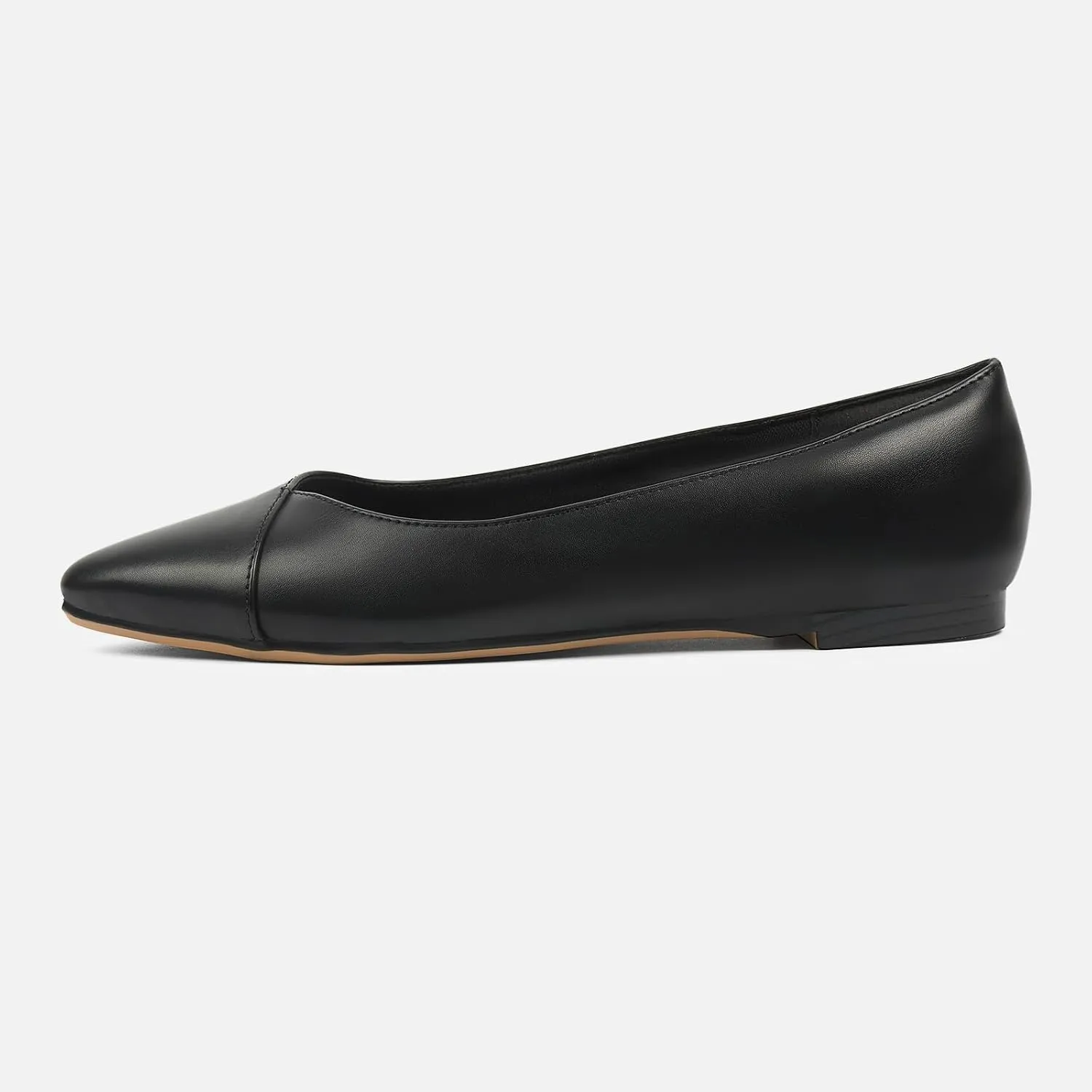 MUSSHOE Womens Ballet Flat Shoes Comfortable Pointed Toe Slip on Black Shoes for Woman Classic Soft Shoes