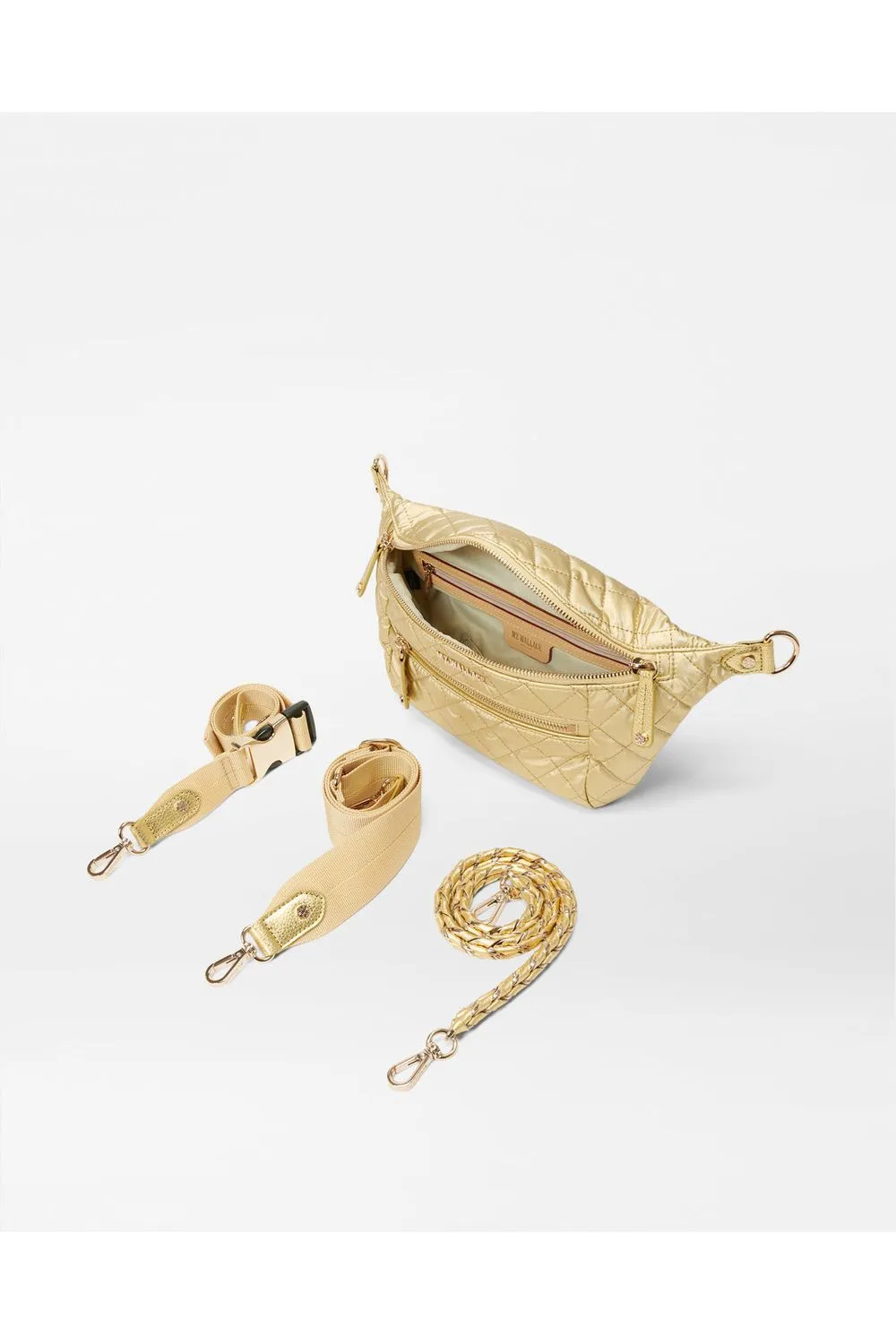 MZ Wallace Small Crosby Sling Bag 1462C2011 | Light Gold Pearl Metallic