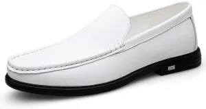 New Mens Loafers Shoe Round Toe Solid Color Vegan Leather Loafer Shoes Lightweight Flat Heel Resistant Classic Walking Slip On