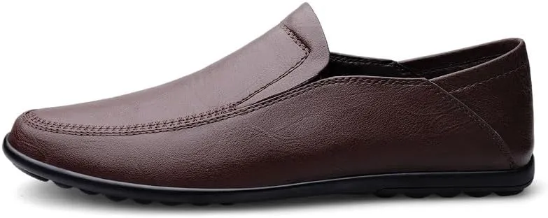 New Men's Loafers Shoes Solid Color Vegan Leather Loafers Lightweight Flat Heel Resistant Wedding Prom Slip On