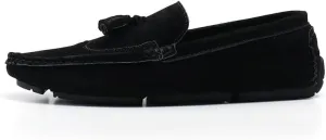 New Men's Loafers Shoes Square Toe Wingtips Suede Vegan Leather with Tassel Resistant Lightweight Flat Heel Classic Slip On