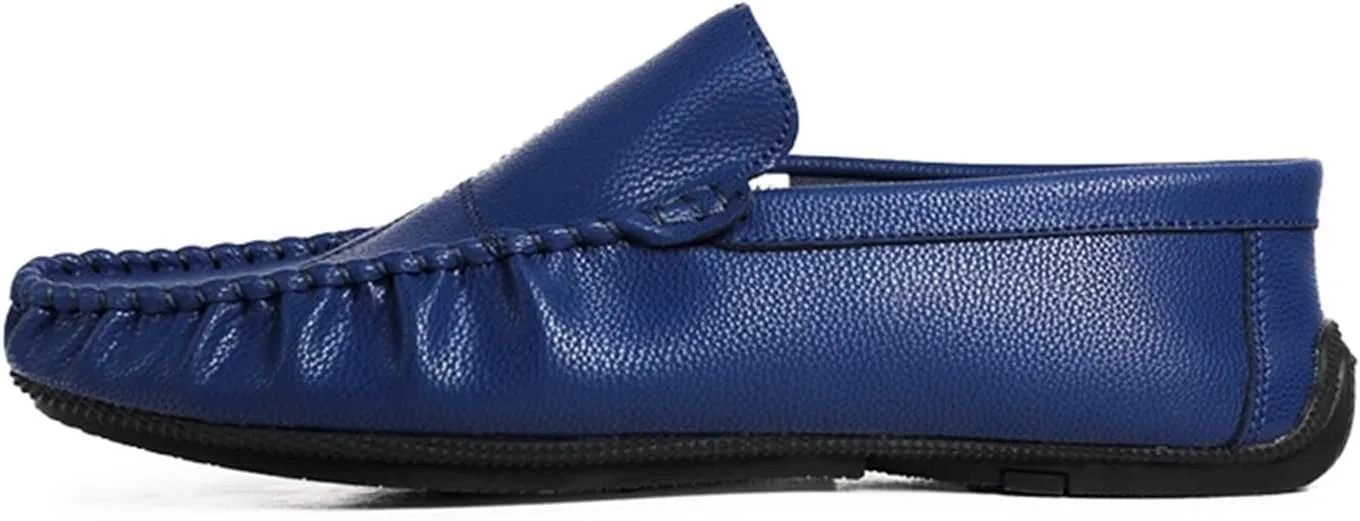 New Men's Loafers Shoes Stitching Details Slip On Moccasins Shoes Vegan Leather Anti-slip Flat Heel Flexible Classic Slip-on