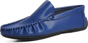New Men's Loafers Shoes Stitching Details Slip On Moccasins Shoes Vegan Leather Anti-slip Flat Heel Flexible Classic Slip-on
