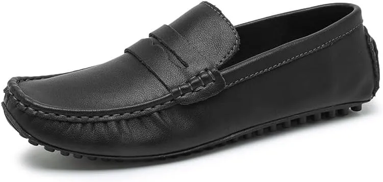 New Shoes Men's Loafers Round Toe Vegan Leather Penny Driving Loafers Comfortable Lightweight Flat Heel Flexible Classic Slip On