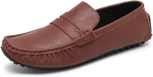 New Shoes Men's Loafers Round Toe Vegan Leather Penny Driving Loafers Comfortable Lightweight Flat Heel Flexible Classic Slip On