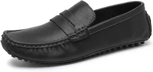 New Shoes Men's Loafers Round Toe Vegan Leather Penny Driving Loafers Comfortable Lightweight Flat Heel Flexible Classic Slip On
